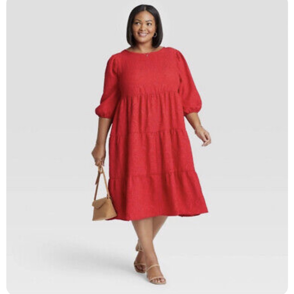 Red ruffle dress